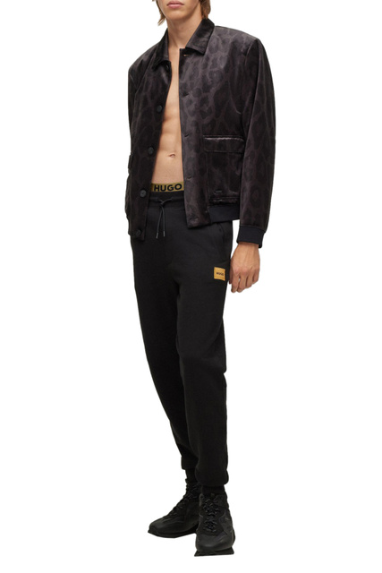 Куртка из бархатистого материала с узором|Основной цвет:Черный|Артикул:50483171 | Фото 2