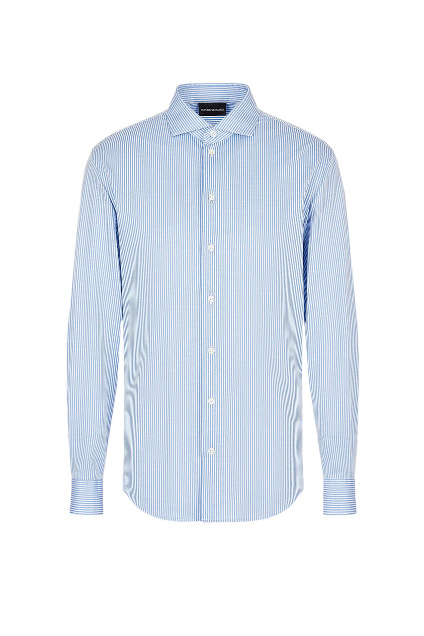 Рубашка в тонкую полоску|Основной цвет:Голубой|Артикул:D41CM2-D1C15 | Фото 1