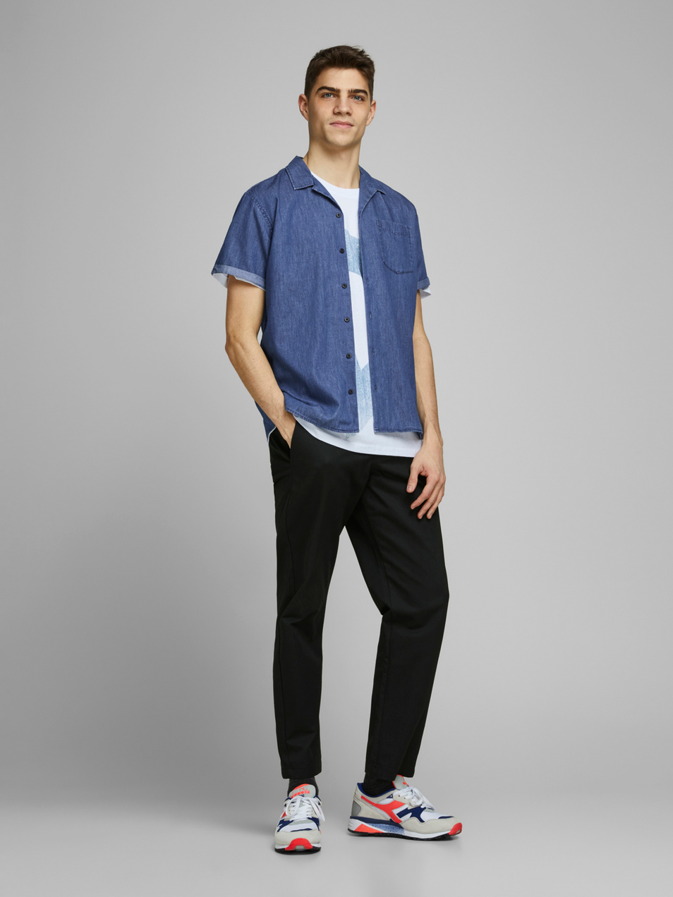 Мужской Jack & Jones Джинсовая рубашка JCOKEN (цвет ), артикул 12171333 | Фото 4