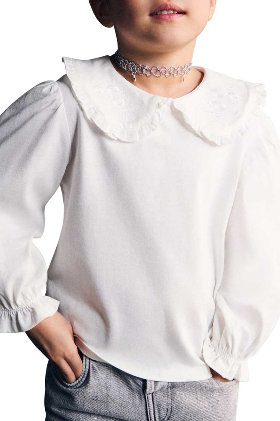Девочкам Mango Kids Блузка COLLAR с вышивкой (цвет ), артикул 27001338 | Фото 3