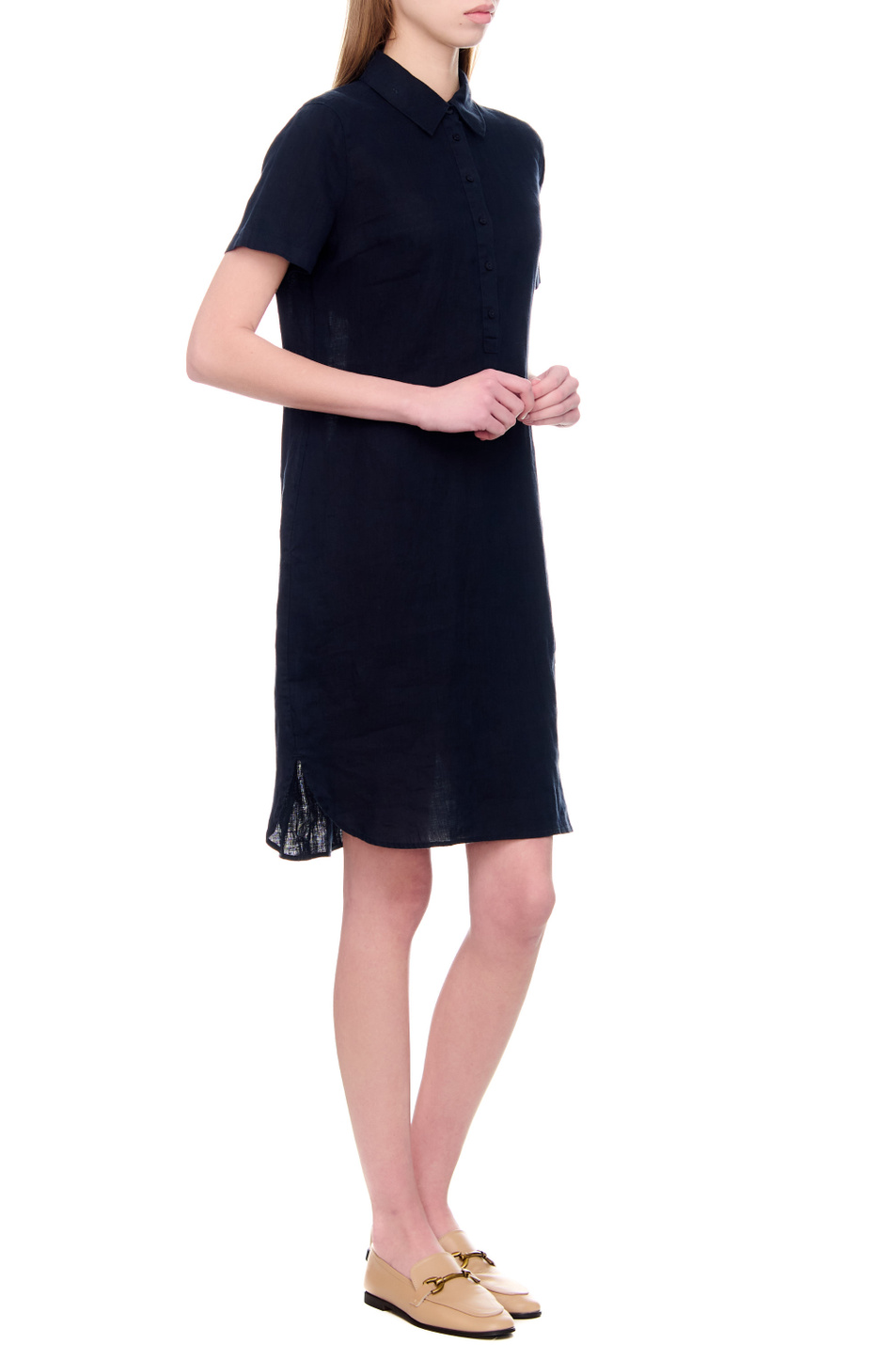 Женский Gerry Weber Платье-рубашка из чистого льна (цвет синий), артикул 885003-66435 | Фото 4