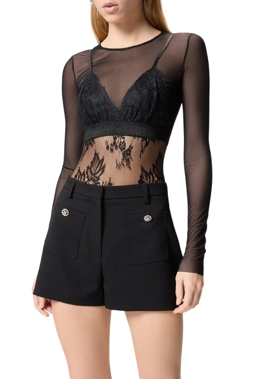 Женский Pinko Боди из тюля и кружева (цвет ), артикул 106272A33E | Фото 4