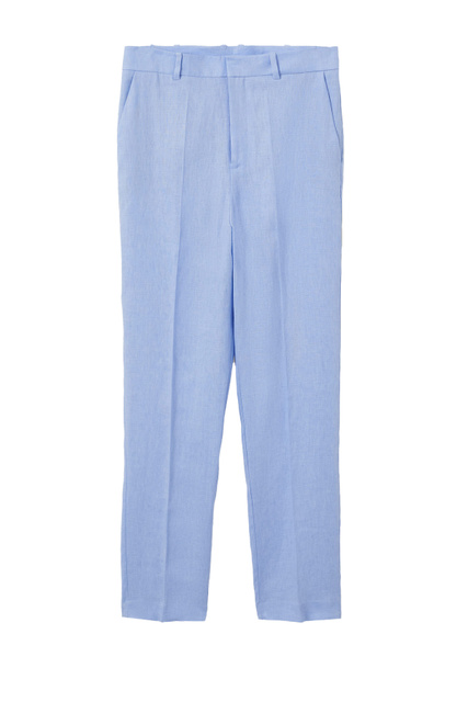 Костюмные льняные брюки BORELI|Основной цвет:Голубой|Артикул:27067106 | Фото 1