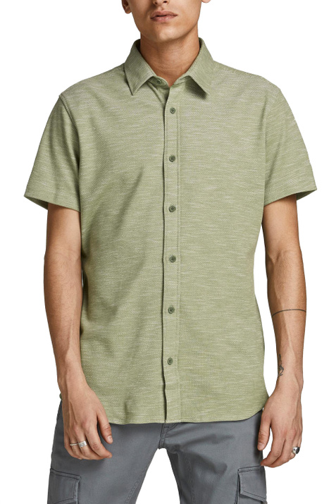 Jack & Jones Рубашка с коротким рукавом из смесового хлопка (Зеленый цвет), артикул 12187961 | Фото 3