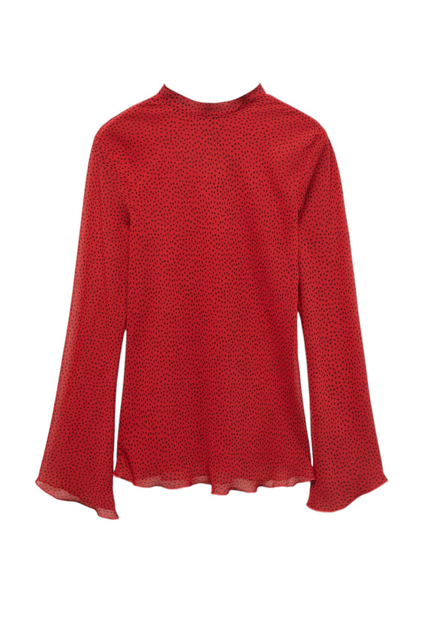 Блузка ROSES с бантом на спине|Основной цвет:Красный|Артикул:67094065 | Фото 1