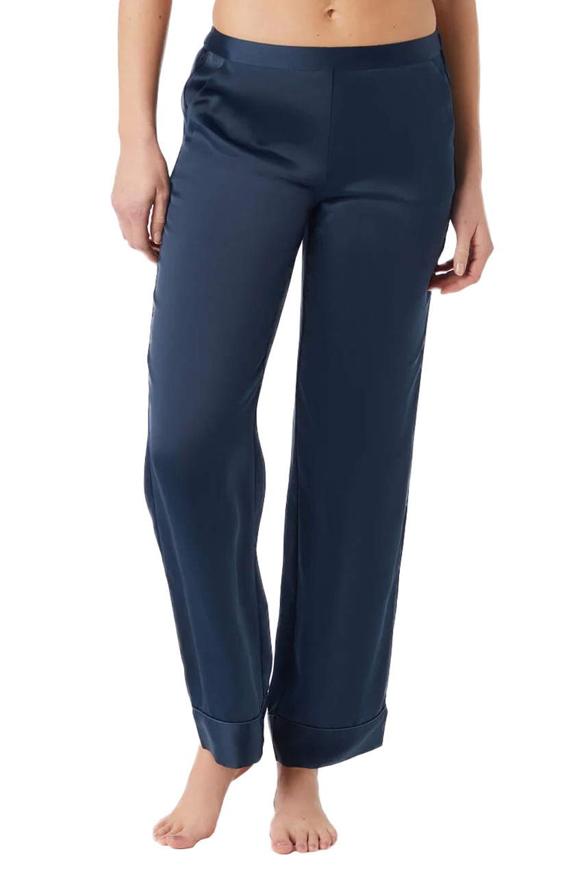 Однотонные брюки CATWALK с отворотами|Основной цвет:Синий|Артикул:6538000 | Фото 1