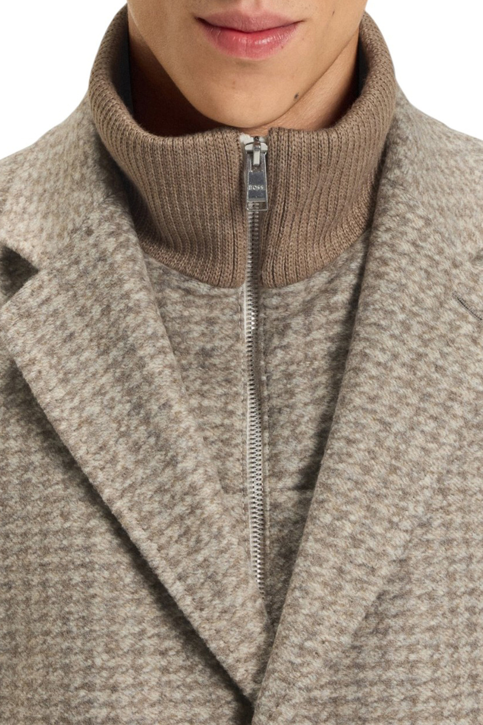 Полупальто Hyde со съемным воротником|Основной цвет:Бежевый Мужской BOSS Полупальто Hyde со съемным воротником (цвет ), артикул 50551612 | Фото 5