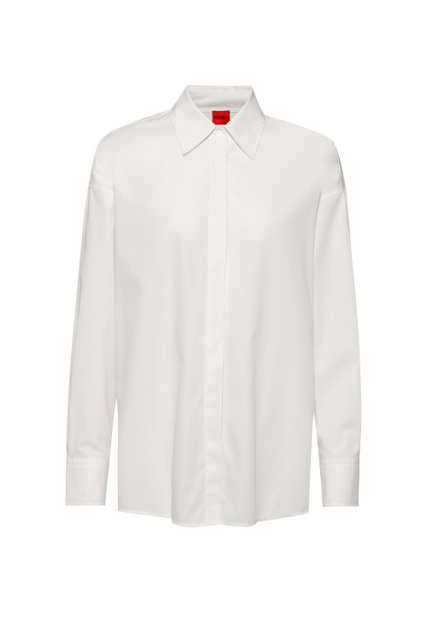 Рубашка свободного кроя из органического хлопка|Основной цвет:Белый|Артикул:50468320 | Фото 1
