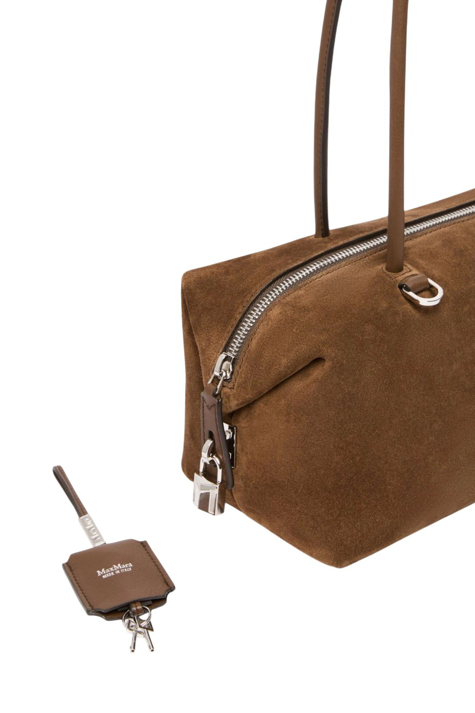 Сумка Boston из натуральной замши|Основной цвет:Коричневый Женский Max Mara Сумка Boston из натуральной замши (цвет ), артикул 2624516101 | Фото 5