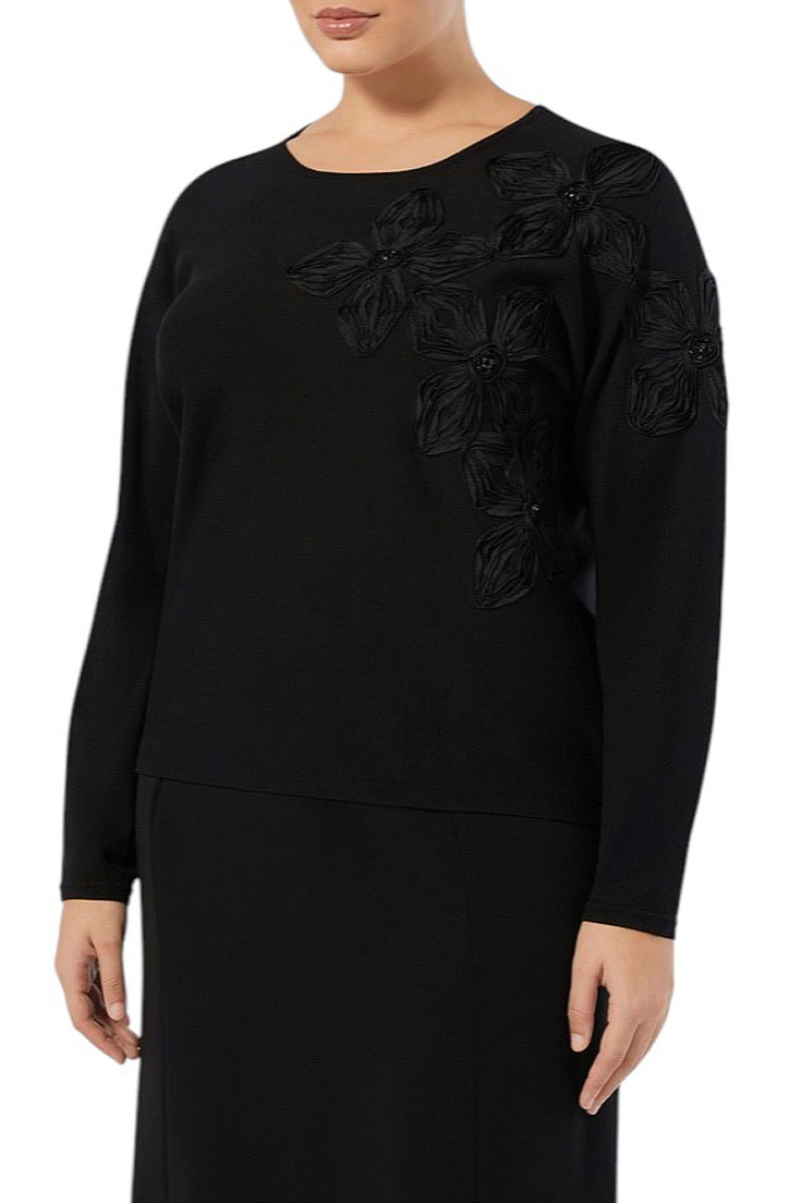 Джемпер RAVELLO с аппликацией|Основной цвет:Черный Женский Marina Rinaldi Джемпер RAVELLO с аппликацией (цвет ), артикул 2527366016 | Фото 3