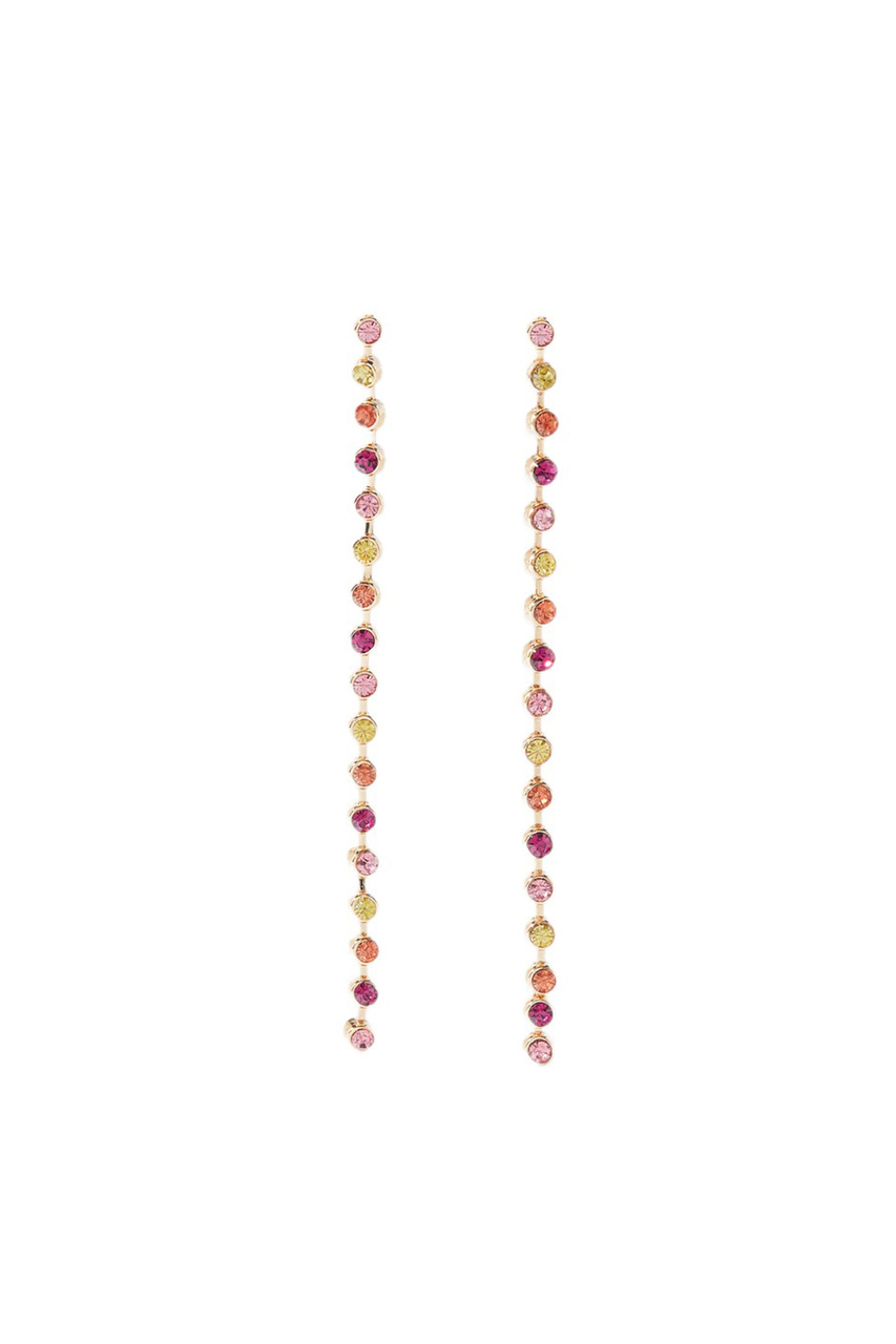 Серьги-нити с кристаллами|Основной цвет:Разноцветный|Артикул:210752 | Фото 1