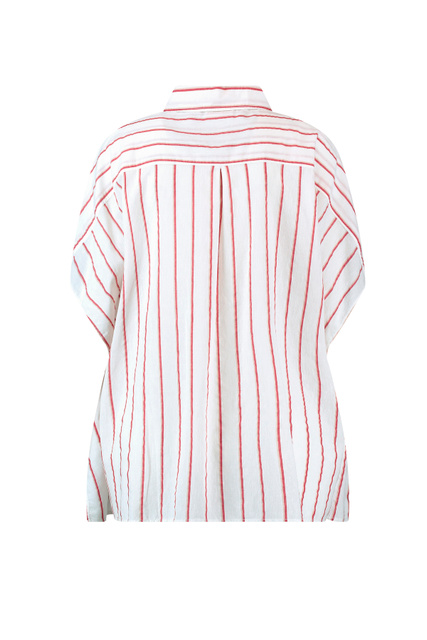 Рубашка из смесового хлопка в полоску|Основной цвет:Мультиколор|Артикул:760033-31425 | Фото 2