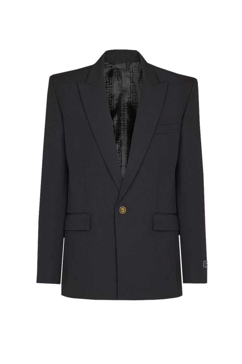 Пиджак из шерсти|Основной цвет:Черный Мужской Balmain Пиджак из шерсти (цвет ), артикул FH0SE465WC09 | Фото 1