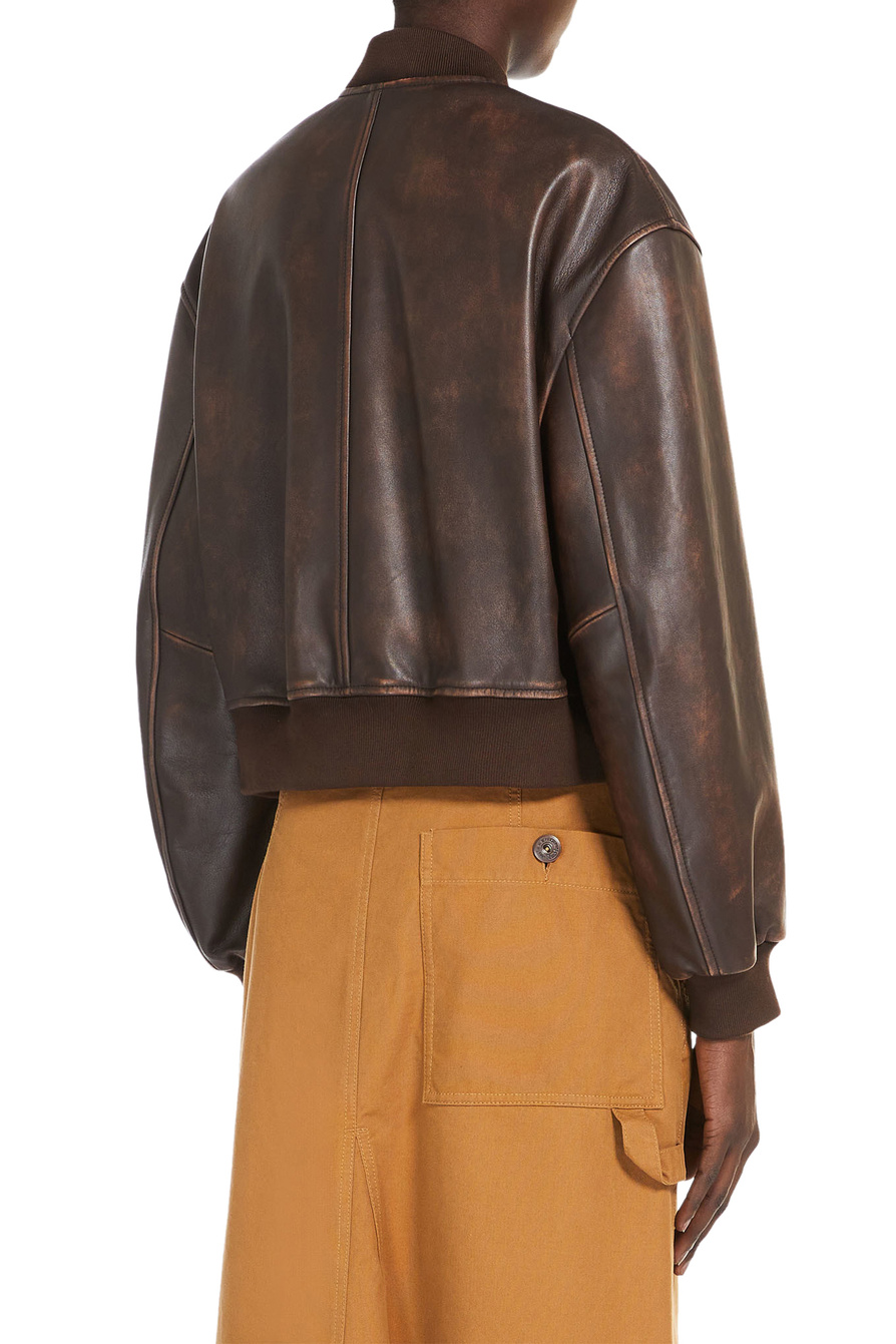 Weekend Max Mara ❤ женский бомбер hiltex из натуральной кожи