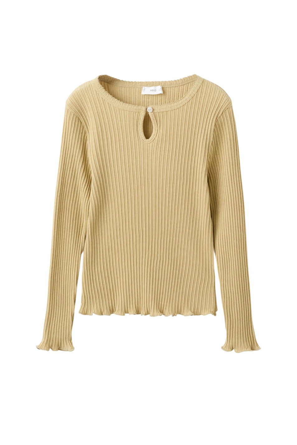 Девочкам Mango Kids Лонгслив PISTACHO из смесового хлопка (цвет ), артикул 27003720 | Фото 1