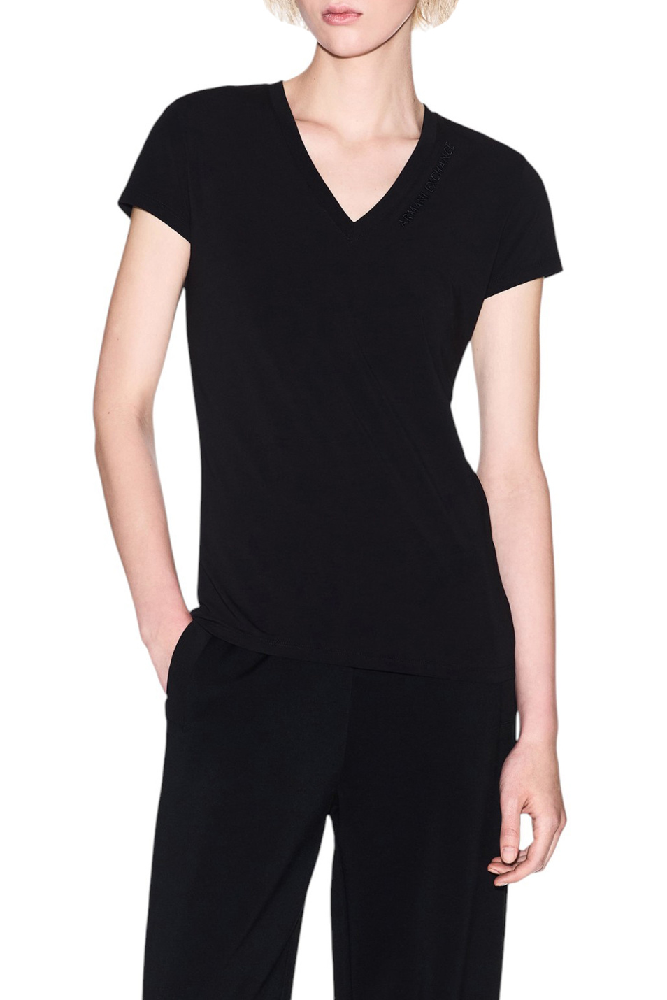 Женский Armani Exchange Футболка с вышитым логотипом (цвет ), артикул XW001355-AF16294 | Фото 3