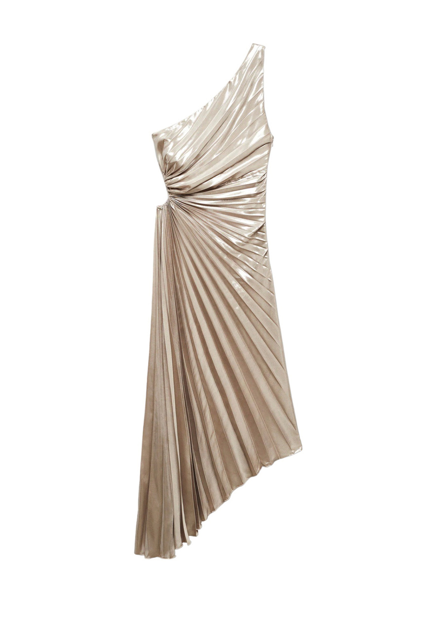 Платье асимметричное CLAUDI5 со складками|Основной цвет:Серебристый|Артикул:57099119 | Фото 1