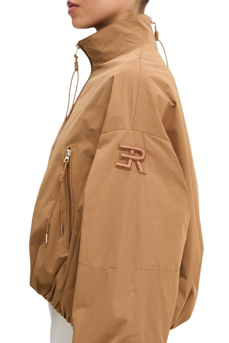 Бомбер однотонный|Основной цвет:Коричневый Женский Ermanno Firenze Бомбер однотонный (цвет ), артикул D48ED014EU2 | Фото 6