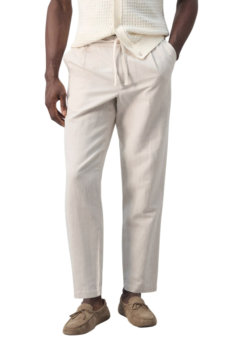 Мужской Mango Man Брюки ROMELINO из льна и хлопка (цвет ), артикул 27006714 | Фото 3
