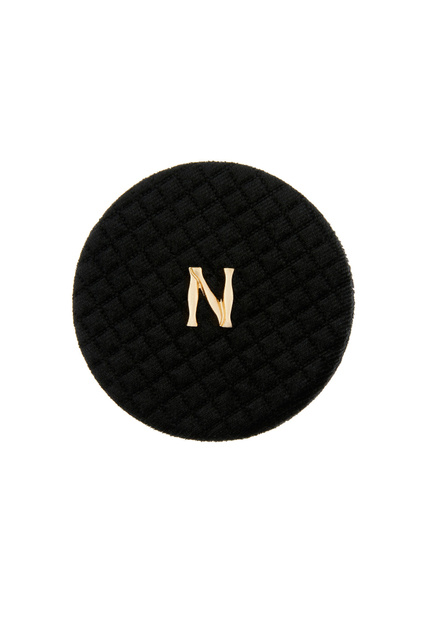 Зеркало карманное с бархатной текстурой и буквой «N»|Основной цвет:Черный|Артикул:985025 | Фото 1