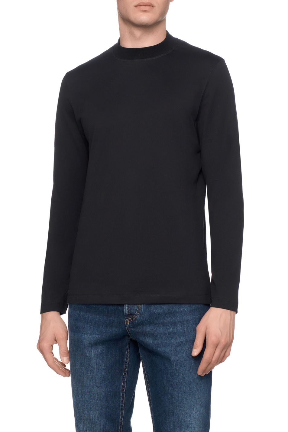Лонгслив из чистого хлопка|Основной цвет:Черный Мужской Brunello Cucinelli Лонгслив из чистого хлопка (цвет ), артикул M0B131366 | Фото 4
