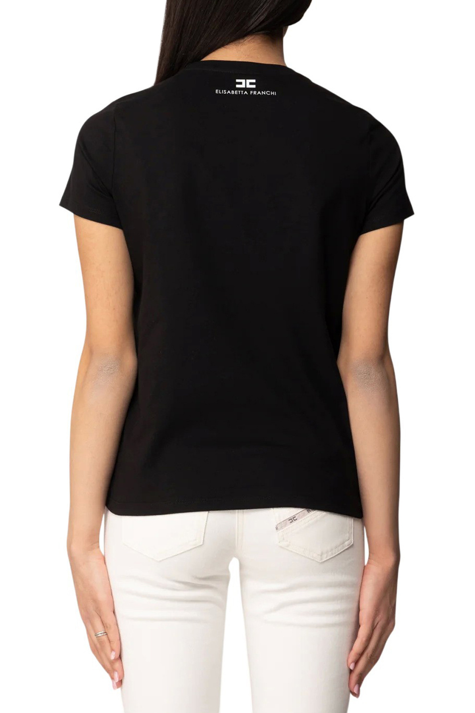 Женский Elisabetta Franchi Футболка из хлопка (цвет ), артикул MA01861E2 | Фото 5