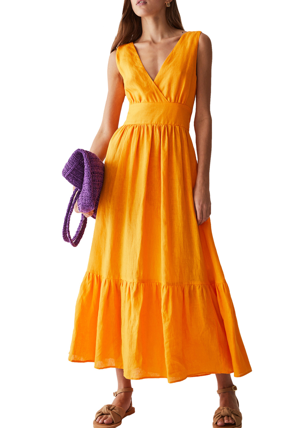 Женский iBLUES Платье PANNA из чистого льна (цвет ), артикул 2372211632 | Фото 2