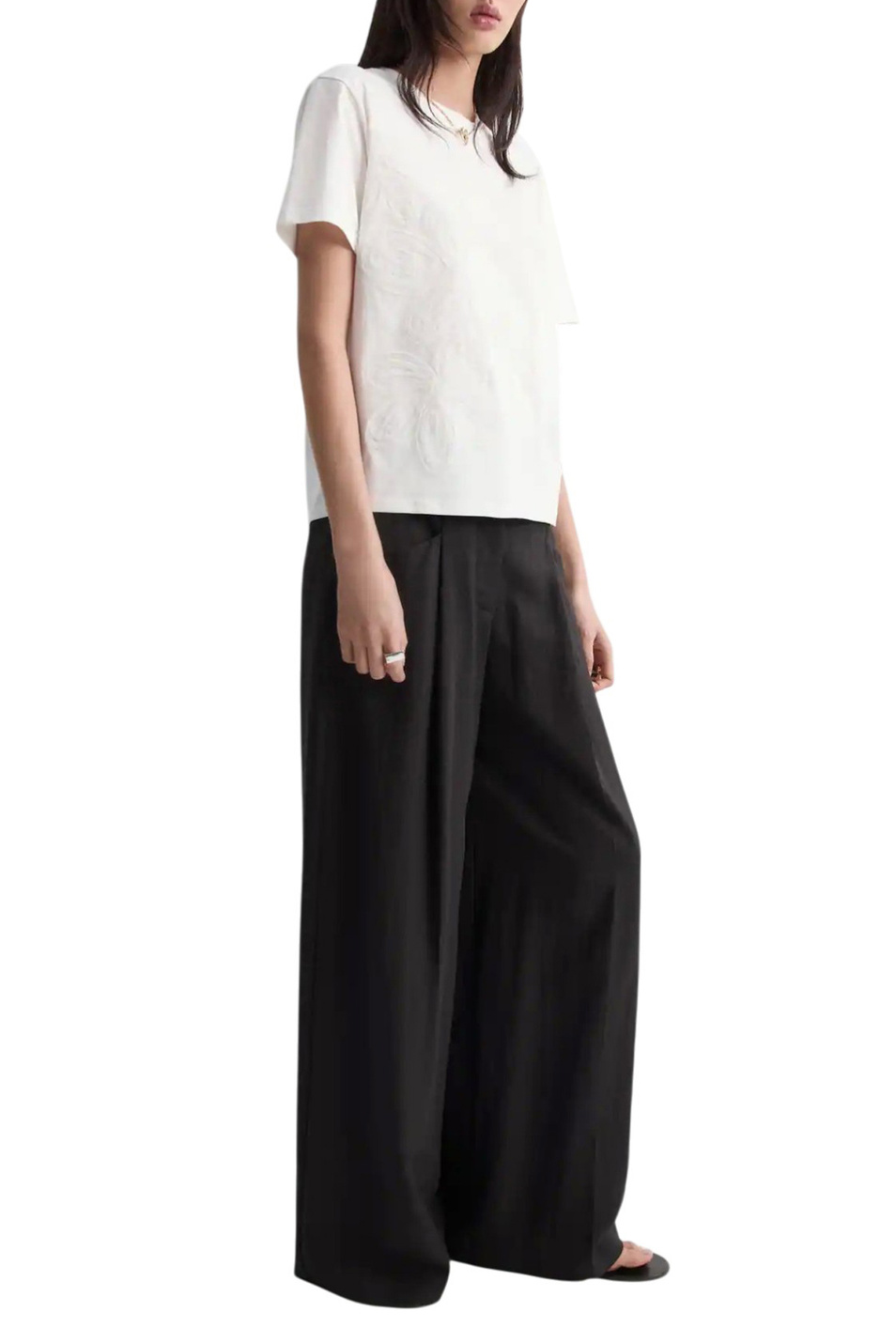 Женский Mango Футболка JAZMIN с цветочной вышивкой (цвет ), артикул 27005832 | Фото 2