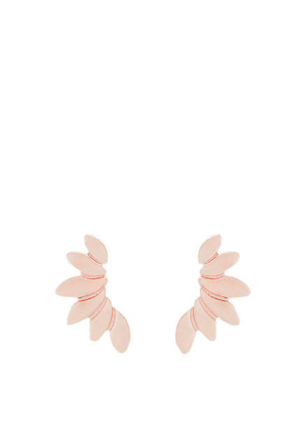 Серьги-гвоздики в виде веточки|Основной цвет:Розовый|Артикул:200229 | Фото 1