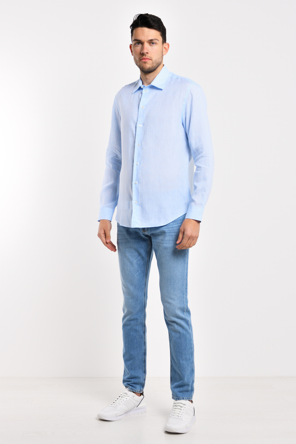 Мужской Emporio Armani Рубашка из натурального льна (цвет ), артикул 51SM0L-510F9 | Фото 3