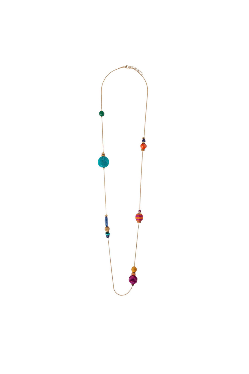 Ожерелье с бусинами|Основной цвет:Разноцветный|Артикул:219980 | Фото 1