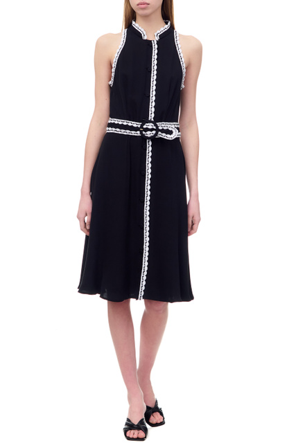 Платье из натурального шелка|Основной цвет:Черно-белый|Артикул:A0460-0537 | Фото 1