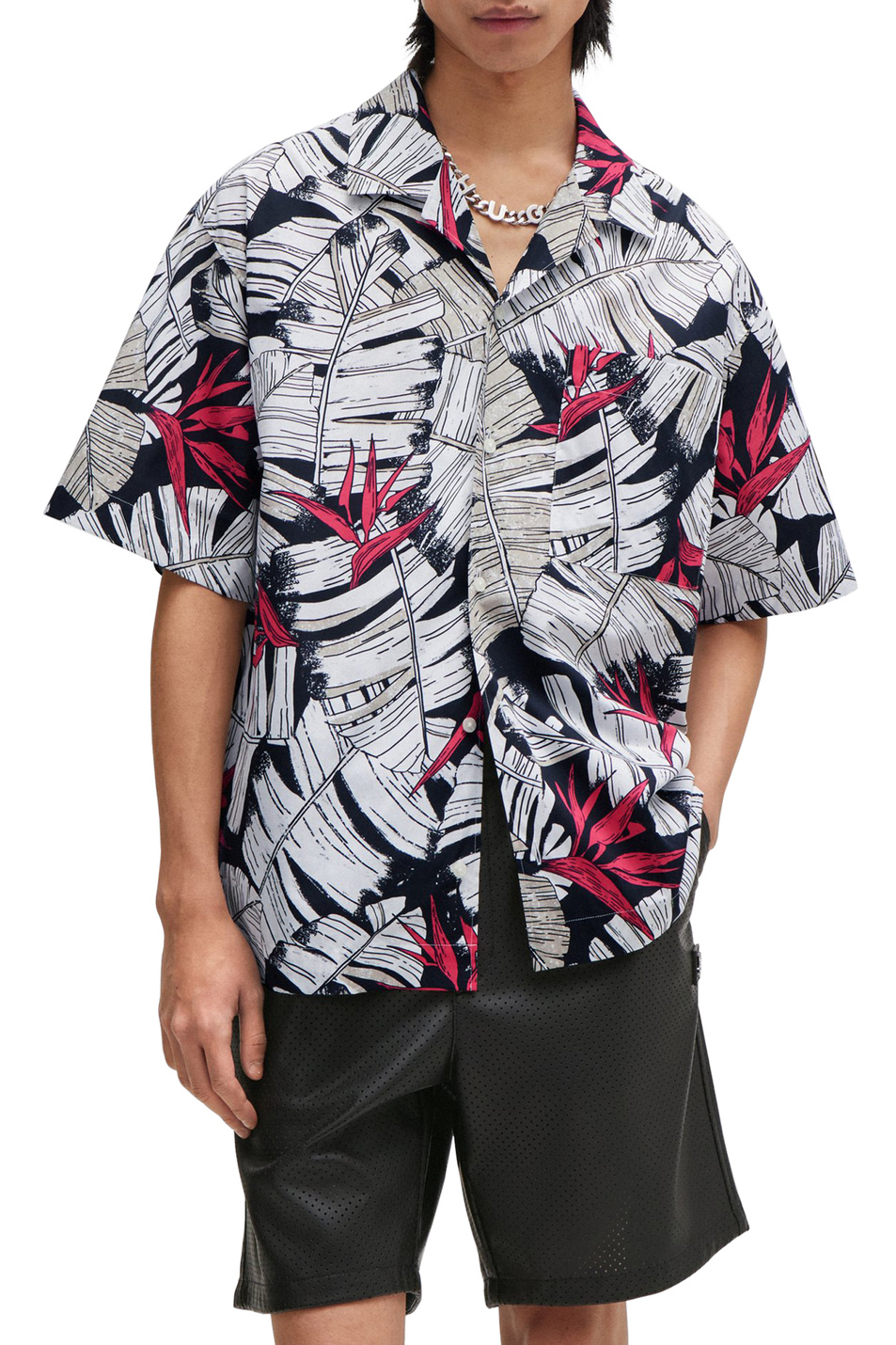 Мужской HUGO Рубашка свободного кроя с принтом (цвет ), артикул 50514182 | Фото 3