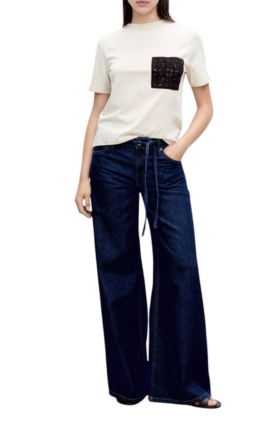 Женский Mango Футболка DAISY с вышивкой (цвет ), артикул 87025762 | Фото 2