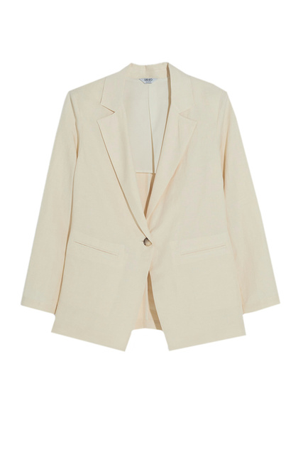 Однотонный пиджак на пуговице|Основной цвет:Кремовый|Артикул:WA2108T4818 | Фото 1
