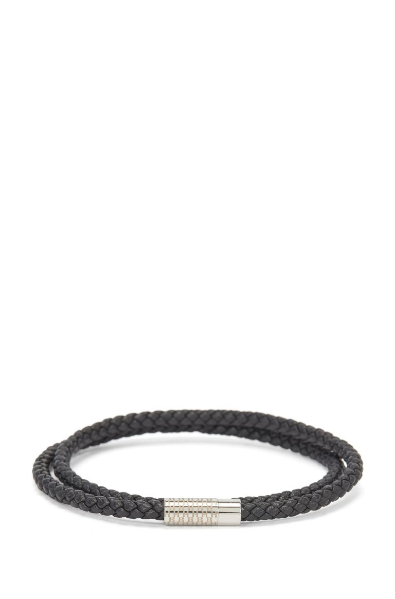 BOSS Плетеный браслет из натуральной кожи с магнитной застежкой с монограммой (цвет ), артикул 50434321 | Фото 1