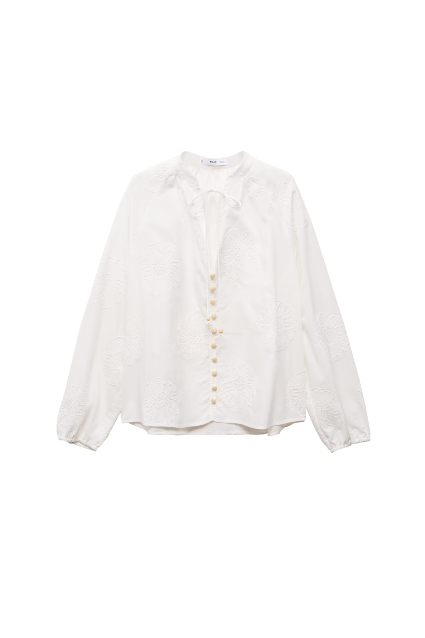 Блузка WOODY с вышивкой|Основной цвет:Белый|Артикул:67027124 | Фото 1