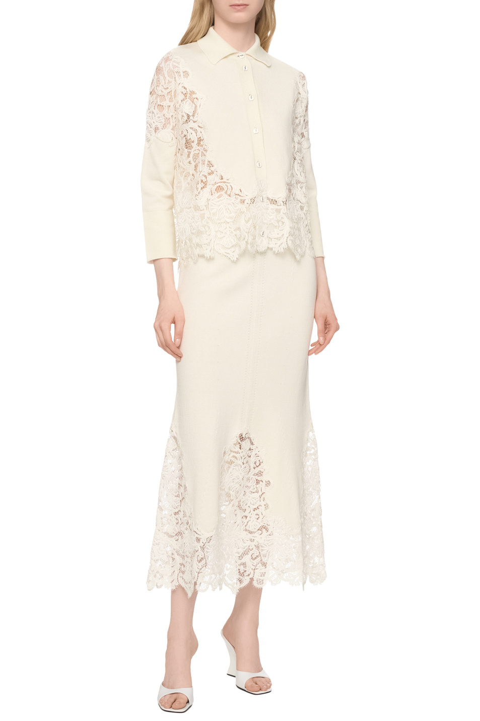 Женский ERMANNO SCERVINO Юбка с кружевом (цвет ), артикул D465O700APLCZ | Фото 3