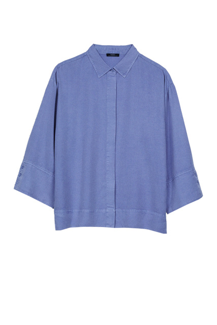 Рубашка свободного кроя|Основной цвет:Синий|Артикул:192136 | Фото 1