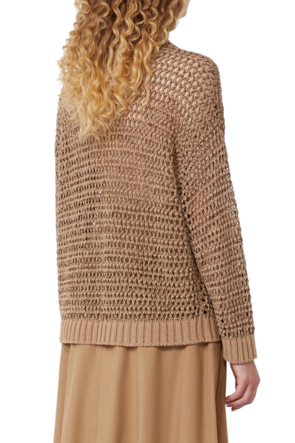 Женский Weekend Max Mara Свитер ONIRICA из хлопка и льна (цвет ), артикул 2615361152 | Фото 4