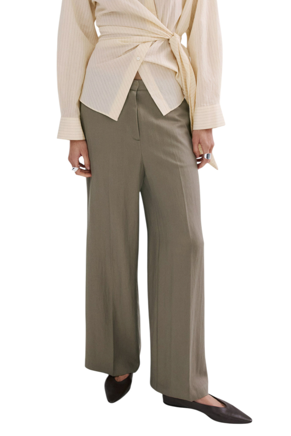 Женский Mango Брюки FLUID с высокой посадкой (цвет ), артикул 27065964 | Фото 3