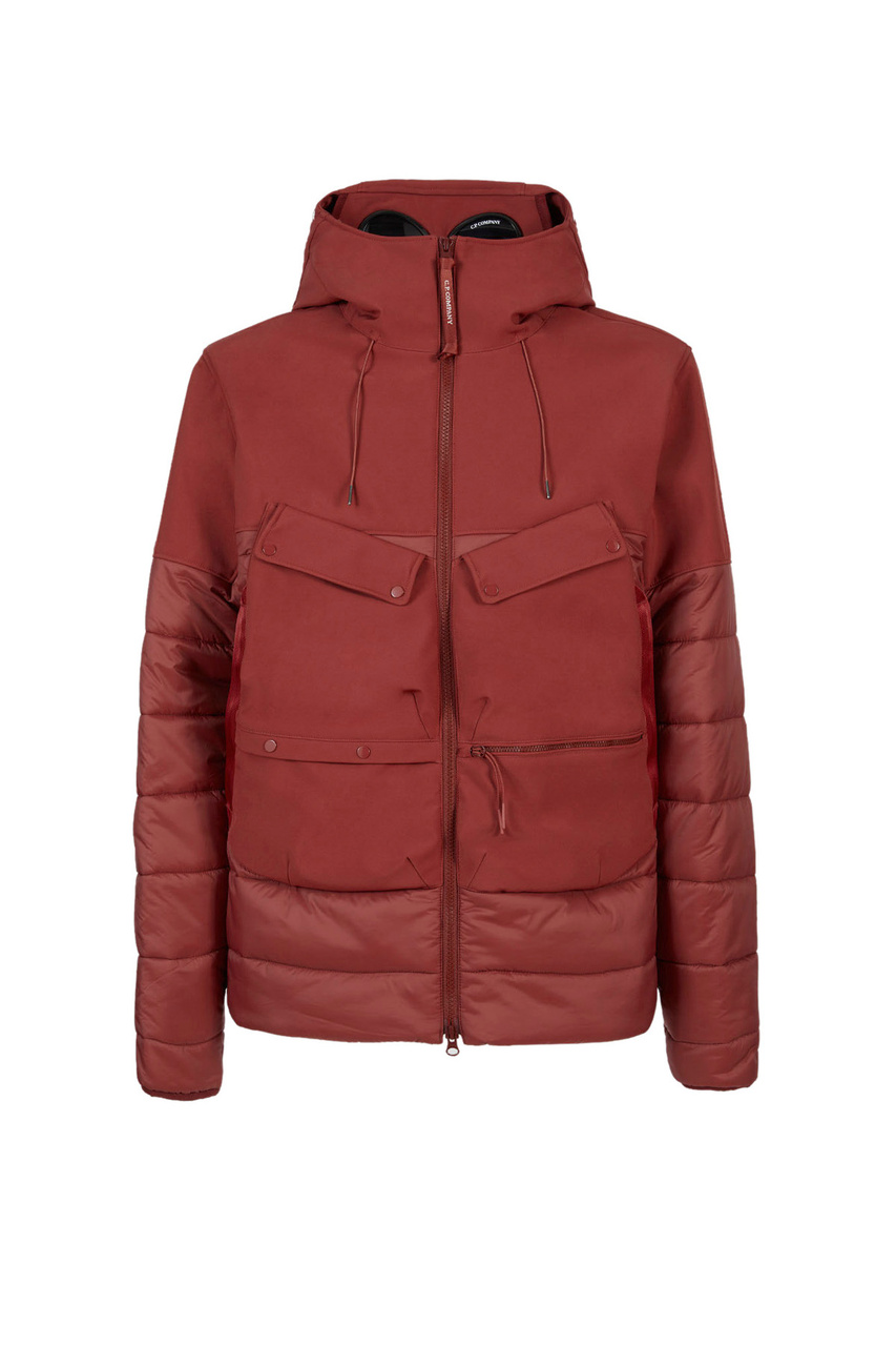 Куртка стеганая с фирменными линзами на капюшоне|Основной цвет:Красный|Артикул:15CMOW014A006097M | Фото 1