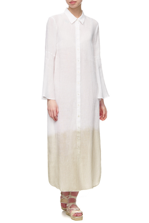 120% Lino Платье-рубашка свободного кроя ( цвет), артикул V0W49DH0000115T00 | Фото 3