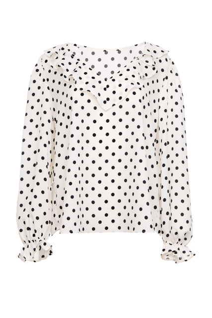 Блузка FLORA с принтом в горох|Основной цвет:Белый|Артикул:7191023 | Фото 1