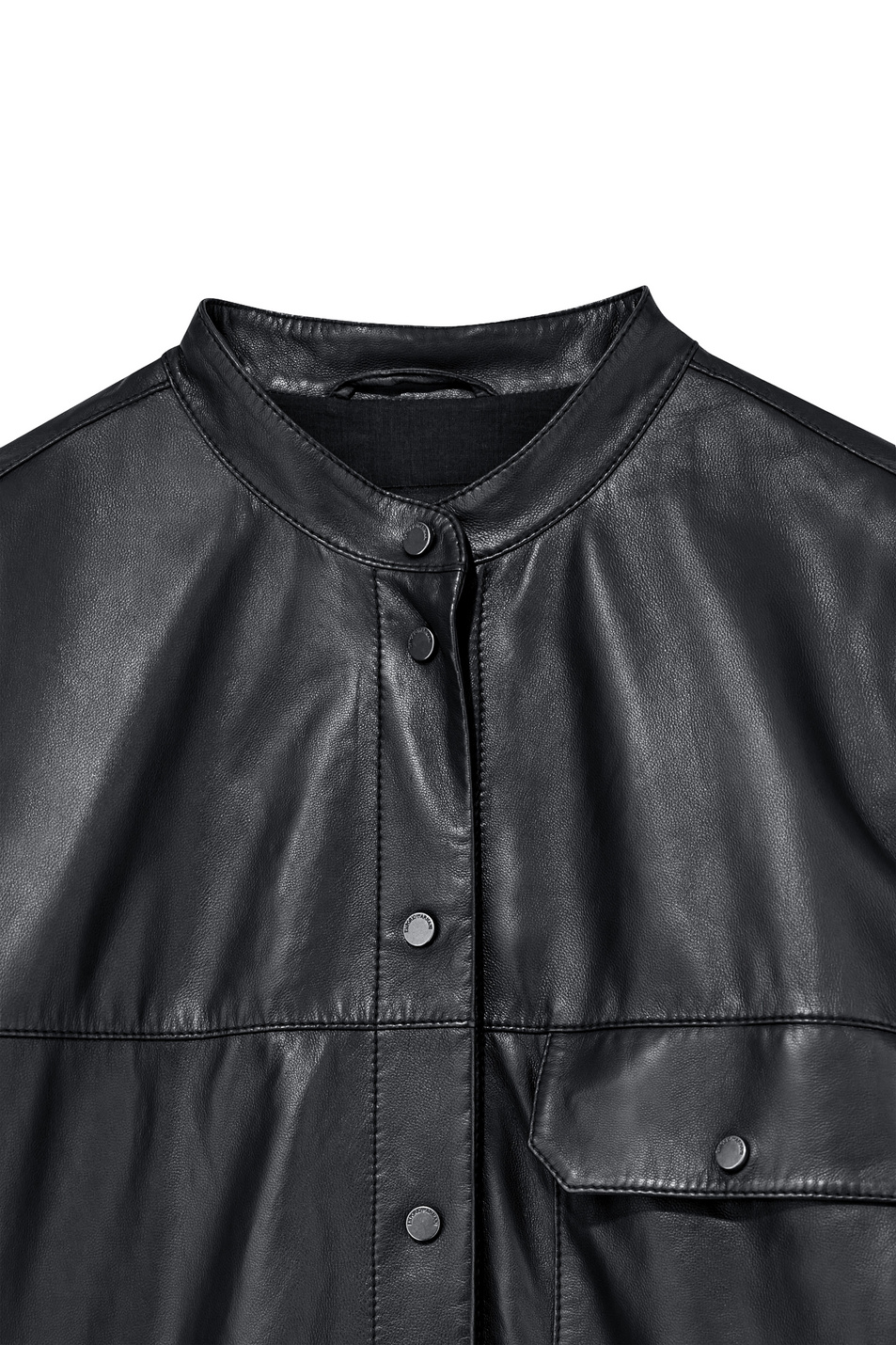 Рубашка из натуральной кожи|Основной цвет:Черный Женский Emporio Armani Рубашка из натуральной кожи (цвет ), артикул EW004881-AF28201 | Фото 8