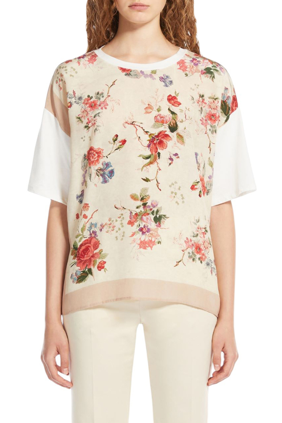 Женский Weekend Max Mara Футболка PAMPAS из эластичного хлопка (цвет ), артикул 2515941082 | Фото 3