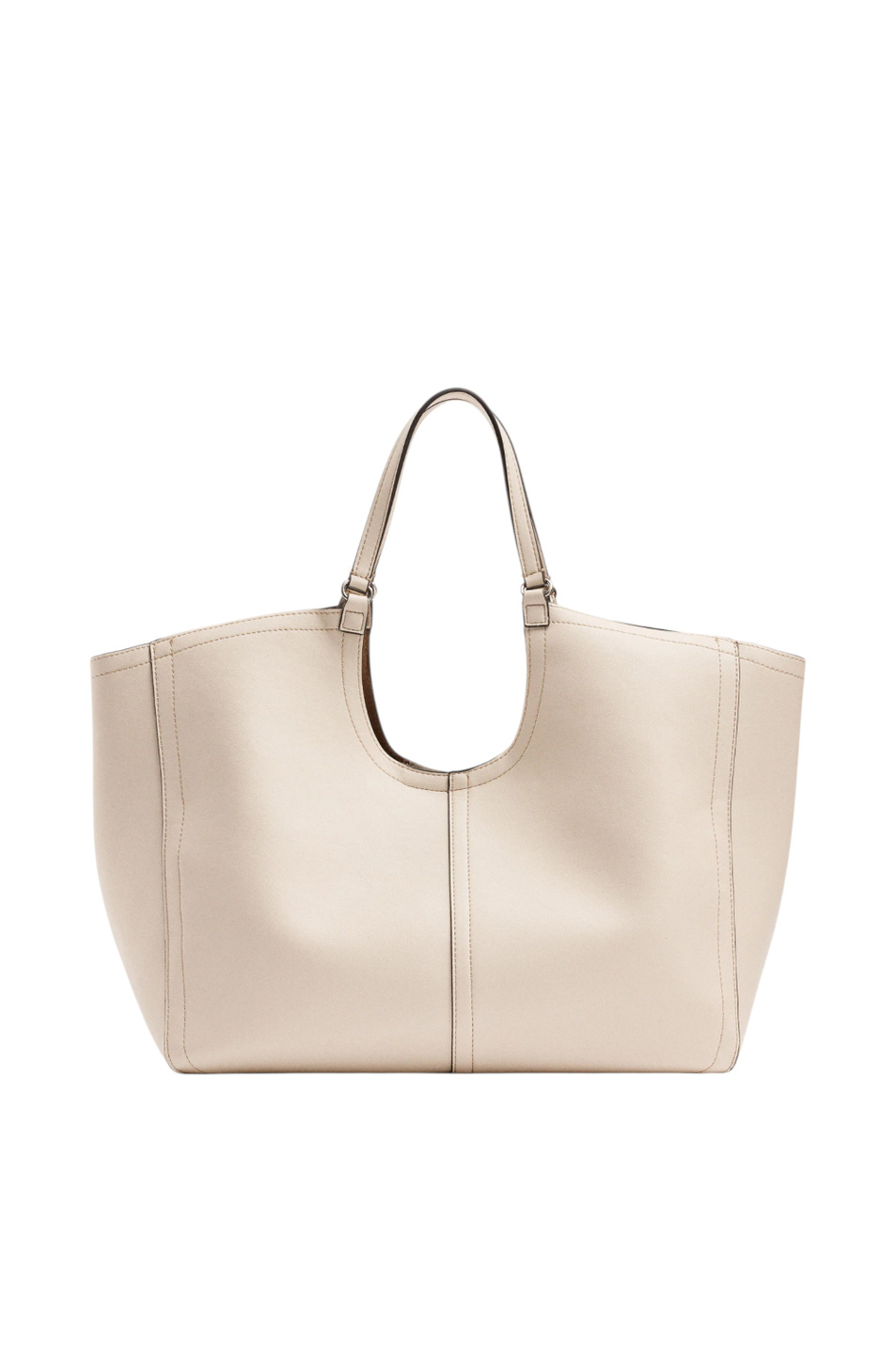 Сумка-шопер из искусственной кожи|Основной цвет:Кремовый Женский Parfois Сумка-шопер из искусственной кожи (цвет ), артикул 249617 | Фото 1