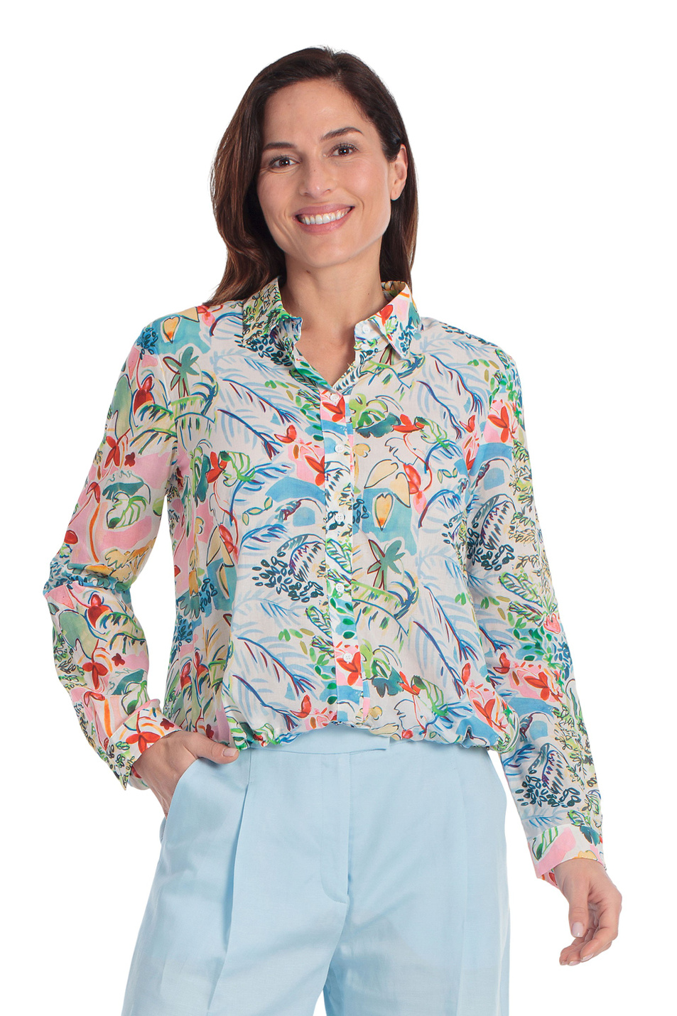 Женский Gerry Weber Блузка из хлопка с принтом (цвет ), артикул N61060 | Фото 4