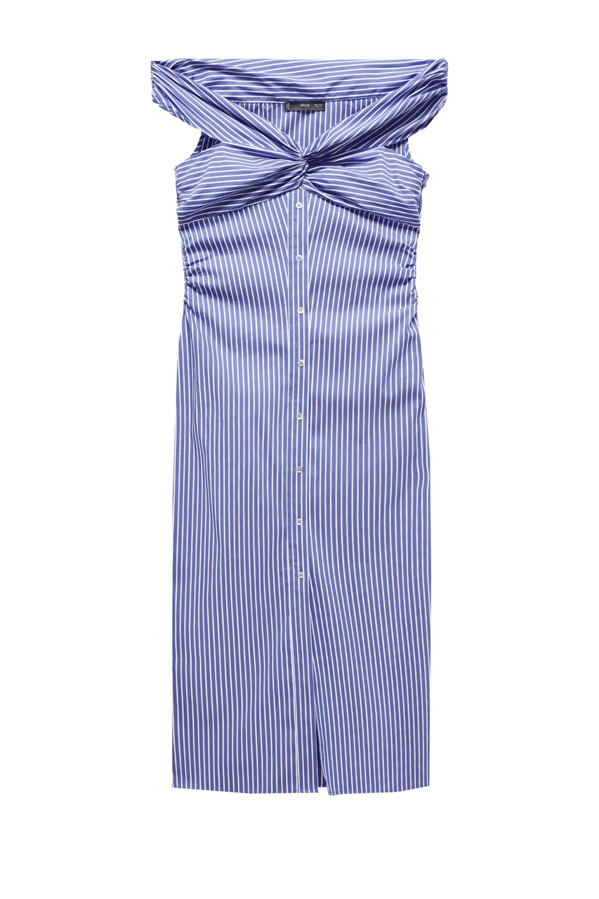 Платье NORMA из смесового хлопка в полоску|Основной цвет:Синий|Артикул:67027148 | Фото 1