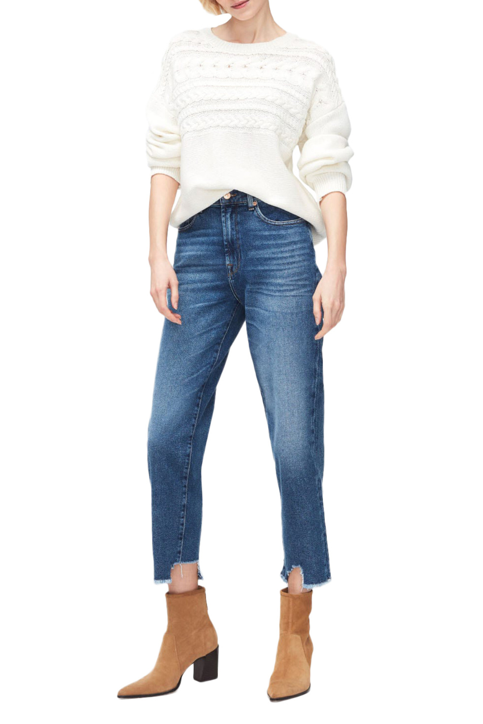 Женский 7 for all Mankind Джинсы MALIA с высокой талией и рваной кромкой (цвет ), артикул JSA71200RJ | Фото 2
